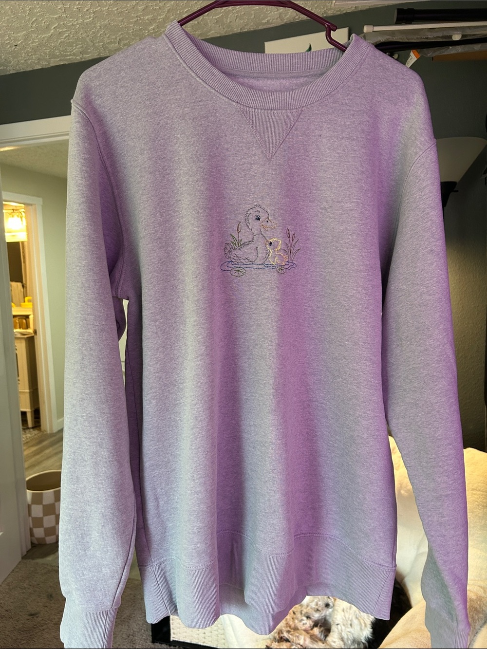 Gray Embroidered Crewneck Sweatshirt - Unbranded